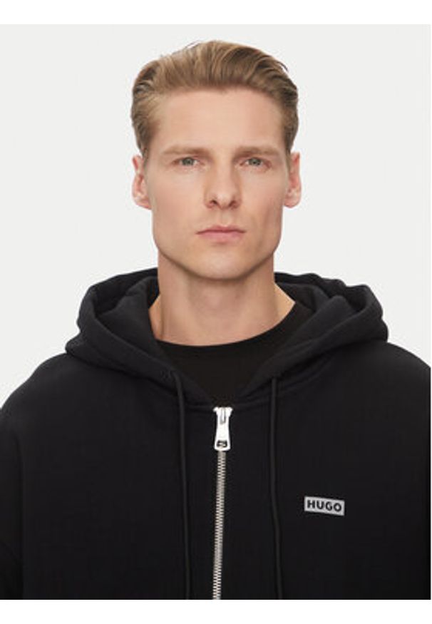 Hugo - HUGO Bluza Nardimez 50520017 Czarny Loose Fit. Kolor: czarny. Materiał: bawełna
