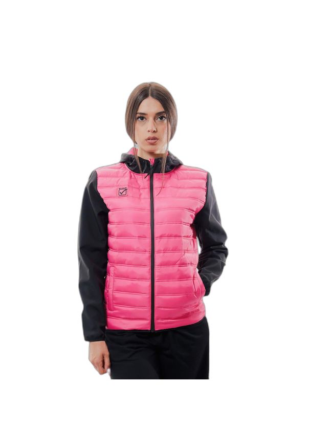 Damska kurtka z kapturem Givova Superior. Typ kołnierza: kaptur. Kolor: fioletowy. Materiał: puch