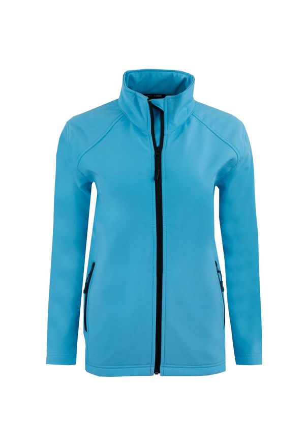 ERGOTEC - Damska kurtka softshell Uniwear Turquoise S. Kolor: niebieski. Materiał: softshell. Sport: wspinaczka