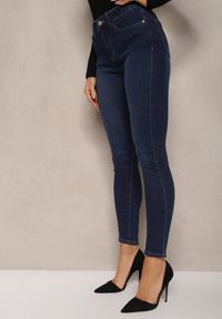 Renee - Granatowe Jeansy Skinny Regular Waist Arinnisa. Kolor: niebieski #2