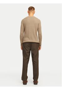 Jack & Jones Sweter Pannel 12258471 Beżowy Regular Fit. Kolor: beżowy. Materiał: bawełna #3