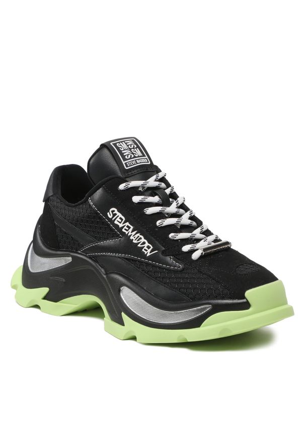 Sneakersy Steve Madden Zoomz SM11002327-05N Black/Lime. Kolor: czarny