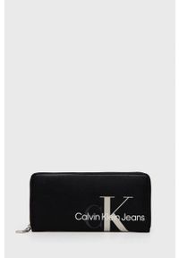 Calvin Klein Jeans Portfel damski kolor czarny. Kolor: czarny