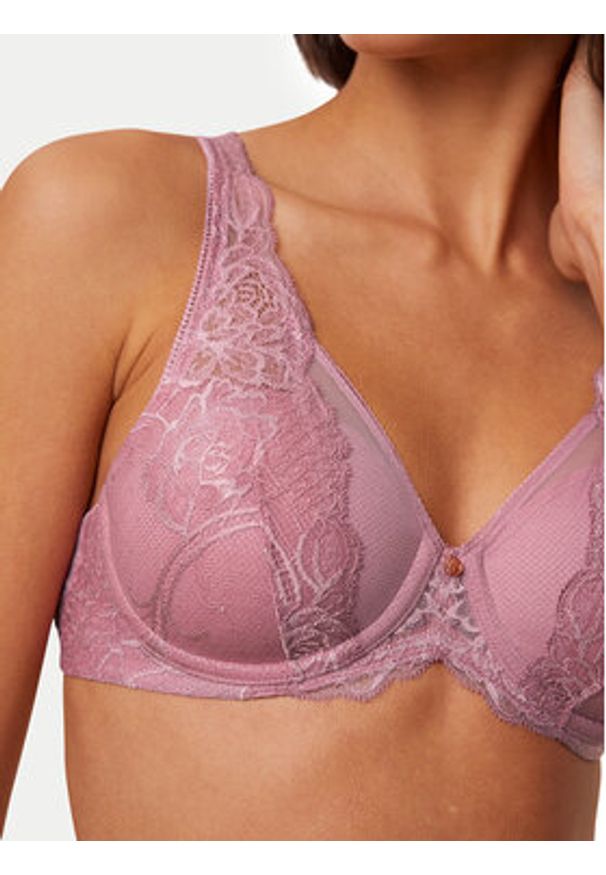 Triumph Biustonosz z fiszbiną Wild Peony Florale 10209627 Różowy. Kolor: różowy. Materiał: syntetyk