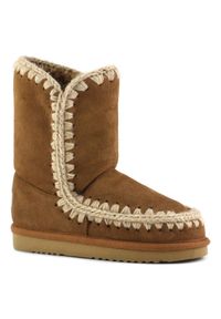 Mou - MOU ESKIMO BOOT 24 Śniegowce damskie. Wysokość cholewki: przed kolano. Kolor: brązowy. Materiał: materiał, wełna, zamsz. Szerokość cholewki: normalna. Sezon: zima. Styl: elegancki #4
