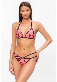 MOSCHINO Różowy dół od bikini w litery. Kolor: różowy. Wzór: aplikacja #3