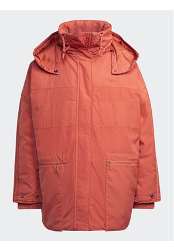Adidas - adidas Kurtka przejściowa Parka HK5248 Pomarańczowy Loose Fit. Kolor: pomarańczowy. Materiał: syntetyk