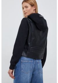 Calvin Klein Jeans ramoneska damska kolor czarny przejściowa. Okazja: na co dzień. Kolor: czarny. Styl: casual, klasyczny