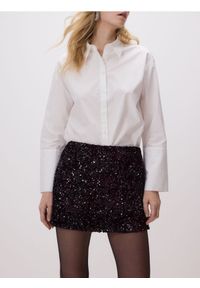 Reserved - Spódnico-szorty z cekinami - mahoniowy. Kolor: brązowy. Materiał: dzianina #1