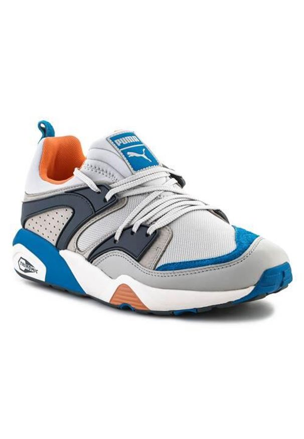Buty do chodzenia męskie Puma 38352802. Zapięcie: sznurówki. Kolor: niebieski, wielokolorowy. Materiał: materiał, skóra, tkanina, syntetyk. Szerokość cholewki: normalna. Sport: turystyka piesza