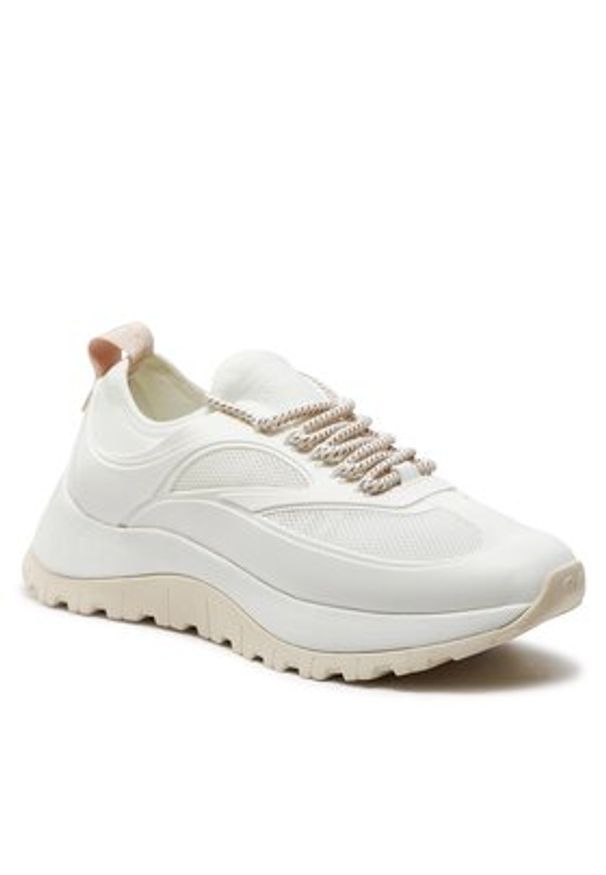Calvin Klein Sneakersy Runner Lace Up Caging HW0HW01900 Biały. Kolor: biały. Materiał: mesh, materiał