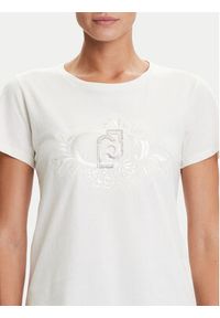 Liu Jo Sport T-Shirt TF5162 JS923 Écru Regular Fit. Materiał: bawełna. Styl: sportowy