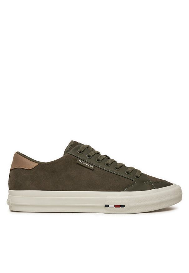 TOMMY HILFIGER - Tommy Hilfiger Sneakersy Vulc Street Low FM0FM05458 Zielony. Kolor: zielony. Materiał: skóra