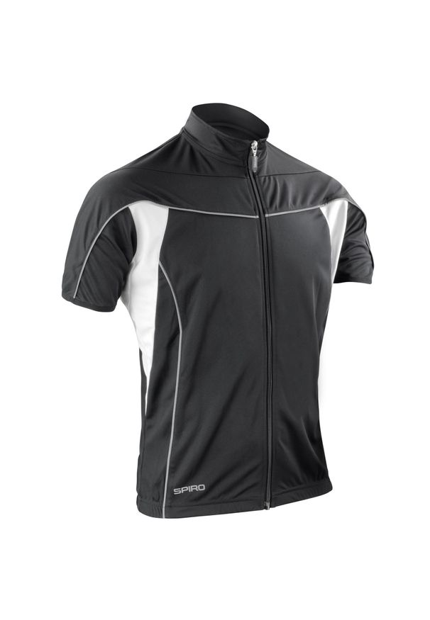 SPIRO - Męska Kurtka Bikewear Full Zip Performance Jacket. Kolor: biały, wielokolorowy, czarny