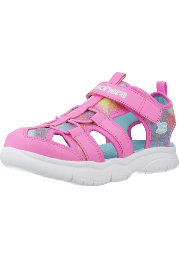 skechers - Sandały SKECHERS FLEX SPLASH Rose. Kolor: różowy. Materiał: tkanina, syntetyk. Sezon: lato