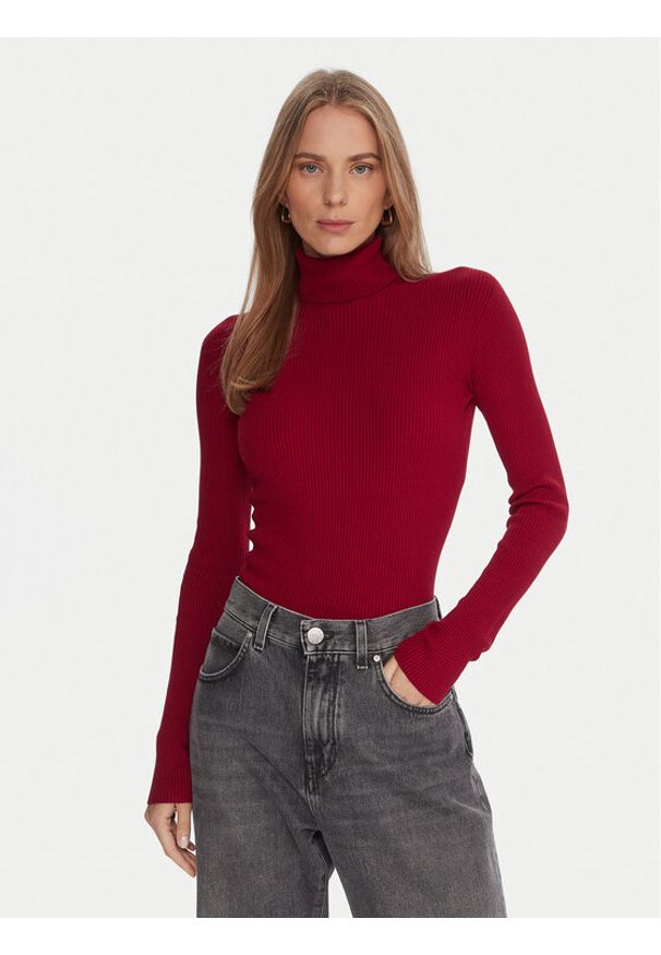 Kontatto Golf 3M0817C Czerwony Regular Fit. Typ kołnierza: golf. Kolor: czerwony. Materiał: syntetyk