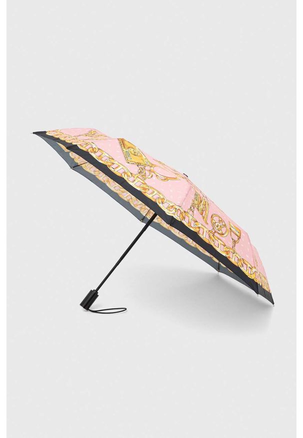 MOSCHINO - Moschino parasol kolor różowy. Kolor: różowy