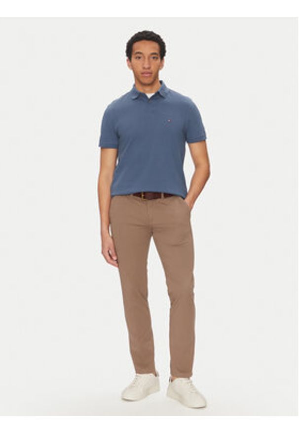 TOMMY HILFIGER - Tommy Hilfiger Polo 1985 MW0MW17770 Niebieski Regular Fit. Typ kołnierza: polo. Kolor: niebieski. Materiał: bawełna