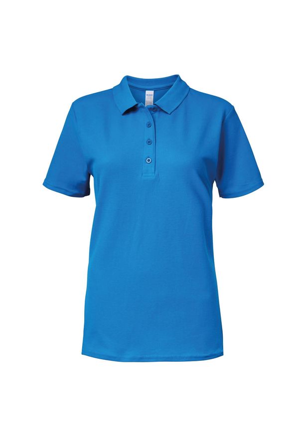 GILDAN - Dwukolorowa Koszulka Polo Z Krótkim Rękawem Softstyle Damska Z Krótkim Rękawem. Typ kołnierza: polo. Kolor: niebieski, szary, wielokolorowy. Długość rękawa: krótki rękaw. Długość: krótkie