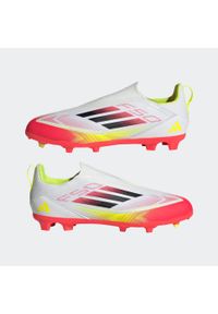 Adidas - Buty piłkarskie dla dzieci ADIDAS F50 League Laceless FG/MG. Materiał: syntetyk. Szerokość cholewki: normalna. Wzór: nadruk. Sport: piłka nożna