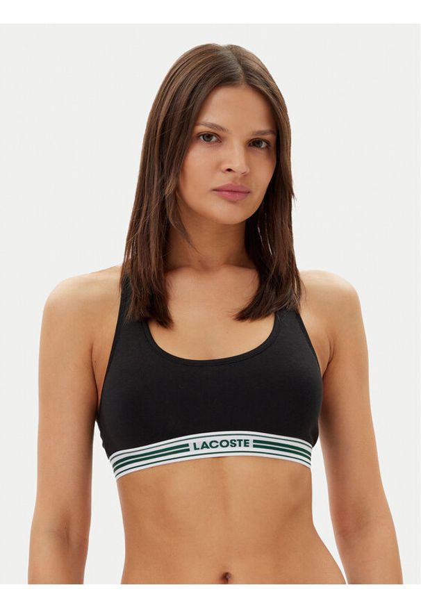 Lacoste Biustonosz top IF8179 Czarny. Kolor: czarny. Materiał: bawełna