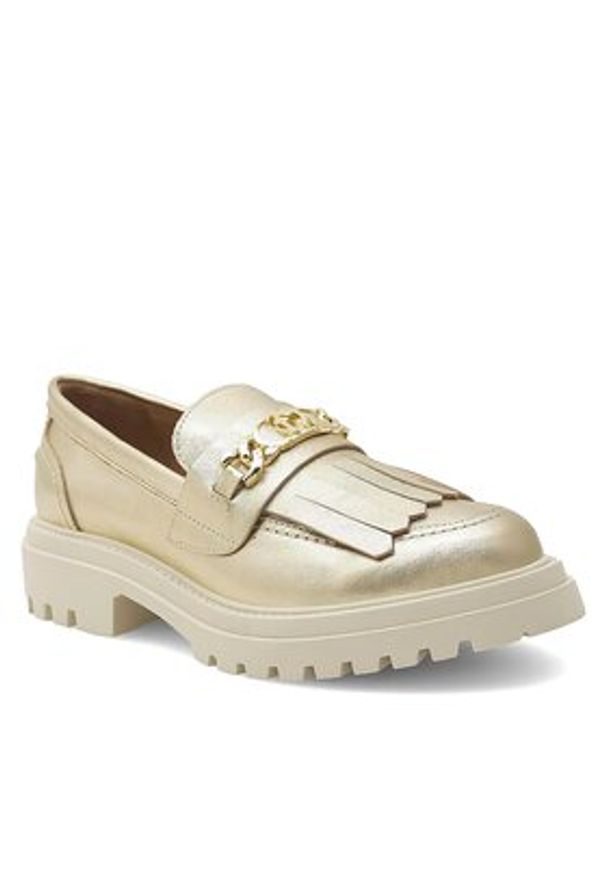 Eva Minge Loafersy ANGE-1018 Złoty. Kolor: złoty. Materiał: skóra