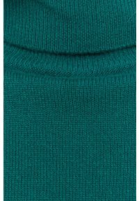 United Colors of Benetton - Sweter wełniany. Okazja: na co dzień. Typ kołnierza: golf. Kolor: zielony. Materiał: wełna. Styl: casual #3