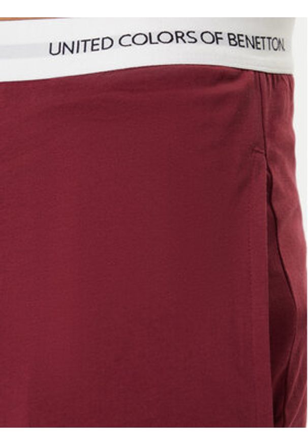 United Colors of Benetton - United Colors Of Benetton Spodnie piżamowe 30964F00V Bordowy Regular Fit. Kolor: czerwony. Materiał: bawełna