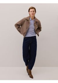 Reserved - Wełniana kurtka handmade - beżowy. Kolor: beżowy. Materiał: wełna. Styl: klasyczny #1