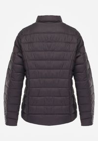 Renee - Ciemnoszara Casualowa Kurtka Ozdobiona Pikowaniem Nelionea. Okazja: na co dzień. Kolor: szary. Materiał: jeans. Wzór: aplikacja. Styl: casual #8