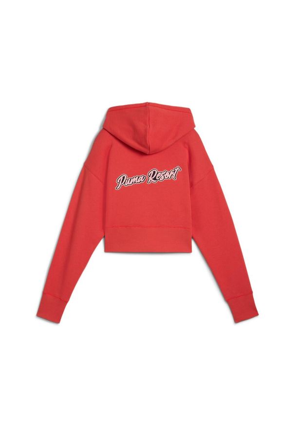 Puma - Bluza sportowa damska Premium Ess Relaxed Graphic. Kolor: czerwony
