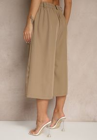 Renee - Brązowe Eleganckie Spodnie Typu Culottes Silunea. Okazja: na co dzień, na spotkanie biznesowe, do pracy. Kolor: brązowy. Styl: elegancki #4