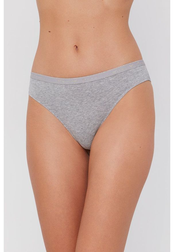 Emporio Armani Underwear Brazyliany kolor szary. Kolor: szary. Materiał: materiał, dzianina. Wzór: gładki