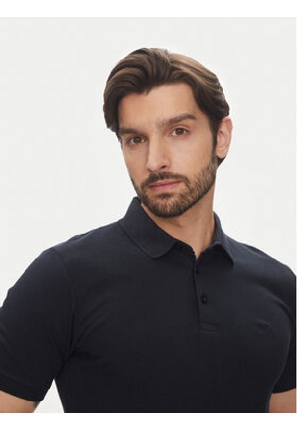 Lindbergh Polo 30-404020 Granatowy Relaxed Fit. Typ kołnierza: polo. Kolor: niebieski. Materiał: bawełna