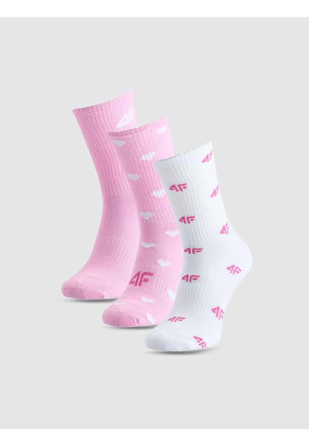4f - 4F Skarpetki casual za kostkę (3-pack) dziewczęce - multikolor 32-34. Kolor: wielokolorowy. Materiał: włókno, materiał, poliamid, bawełna