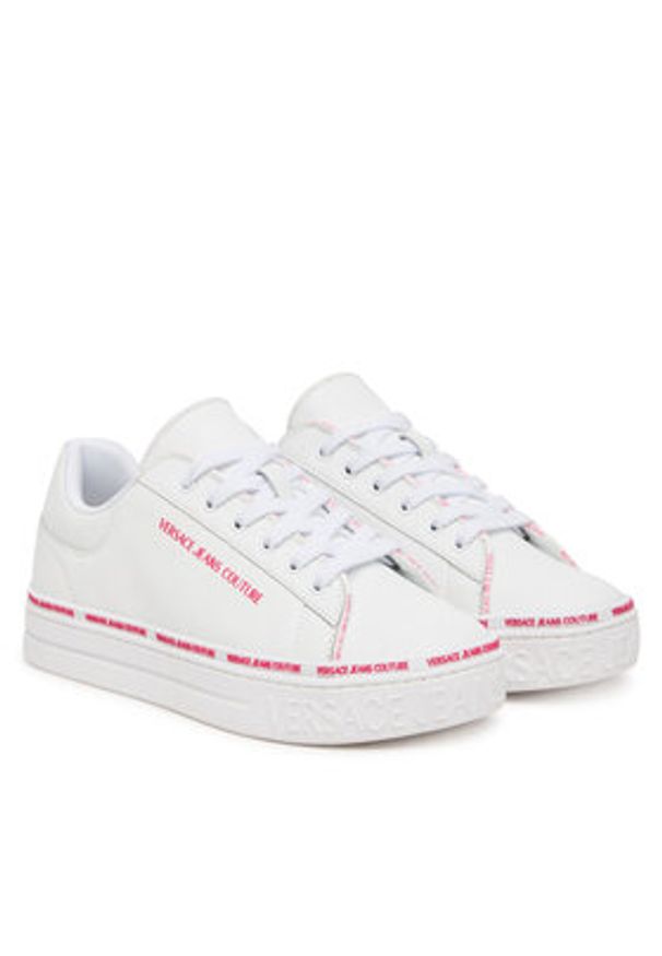 Versace Jeans Couture Sneakersy 79VA3SK5 Biały. Kolor: biały. Materiał: skóra