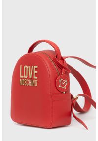 Love Moschino Plecak damski kolor czerwony mały gładki. Kolor: czerwony. Wzór: gładki #3
