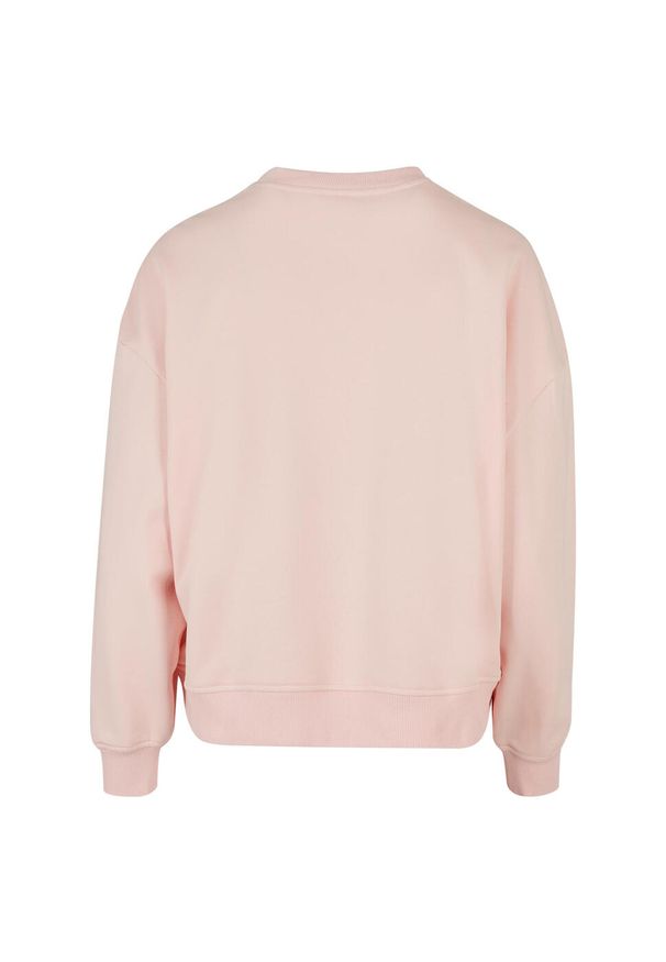 BUILD YOUR BRAND - Bluza Damska Dekolt W Szpic Oversized. Kolor: różowy
