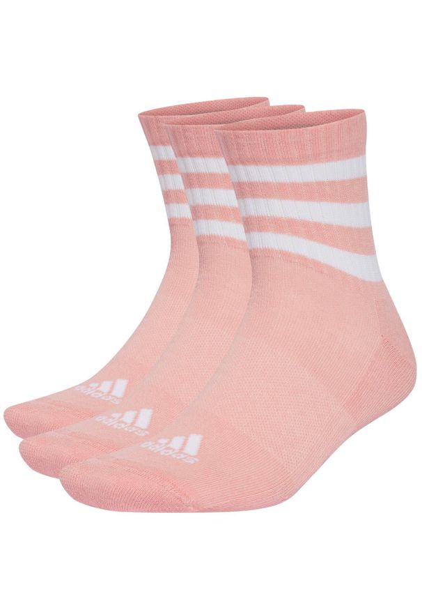 Adidas - Skarpety adidas 3-Stripes Cushioned Sportswear Mid-Cut Socks 3 P. Kolor: biały, różowy, wielokolorowy