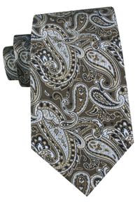 Męski Krawat - Chattier - Odcienie Jasnego Brązu i Beżów. Kolor: wielokolorowy, brązowy, beżowy. Materiał: tkanina. Styl: elegancki, klasyczny, wizytowy #1