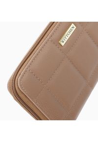 Wittchen - Damski portfel z pikowanej ekoskóry brązowy. Kolor: brązowy. Materiał: skóra ekologiczna