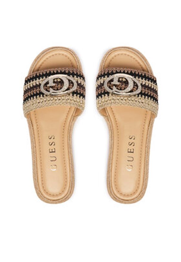 Guess Sandały 181337 Czarny. Kolor: beżowy. Materiał: materiał