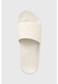 TOMMY HILFIGER - Tommy Hilfiger klapki TH MONOGRAM POOL SLIDE damskie kolor biały FW0FW06987. Kolor: biały. Materiał: materiał. Wzór: gładki #3
