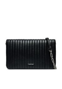 Calvin Klein Torebka Mini Line Quilt Crossbody K60K613079 Czarny. Kolor: czarny. Materiał: skórzane