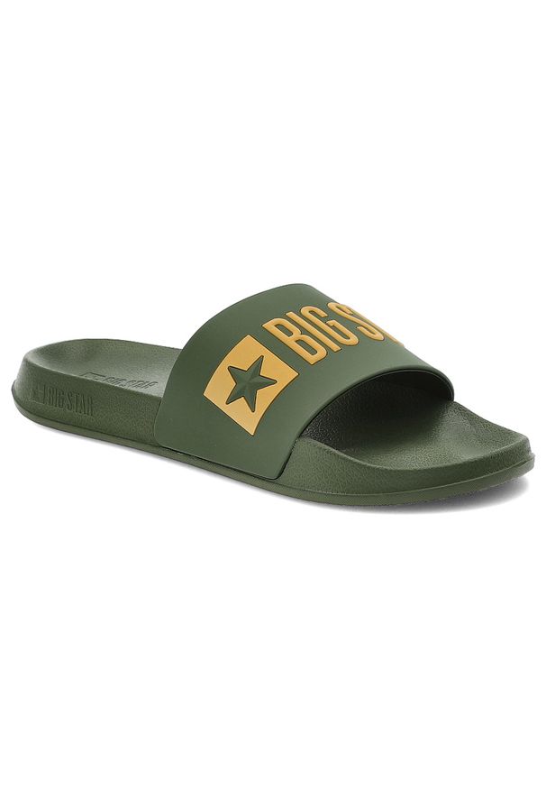 Big-Star - Zielone Klapki Big Star Basenowe Obuwie Męskie. Okazja: do domu, na plażę, na co dzień. Kolor: zielony. Sezon: lato. Styl: casual