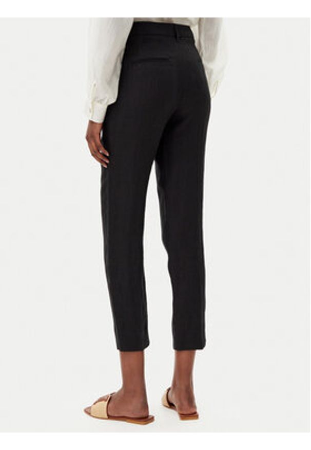 Marella Chinosy Perugia 2513131192200 Czarny Regular Fit. Kolor: czarny. Materiał: len