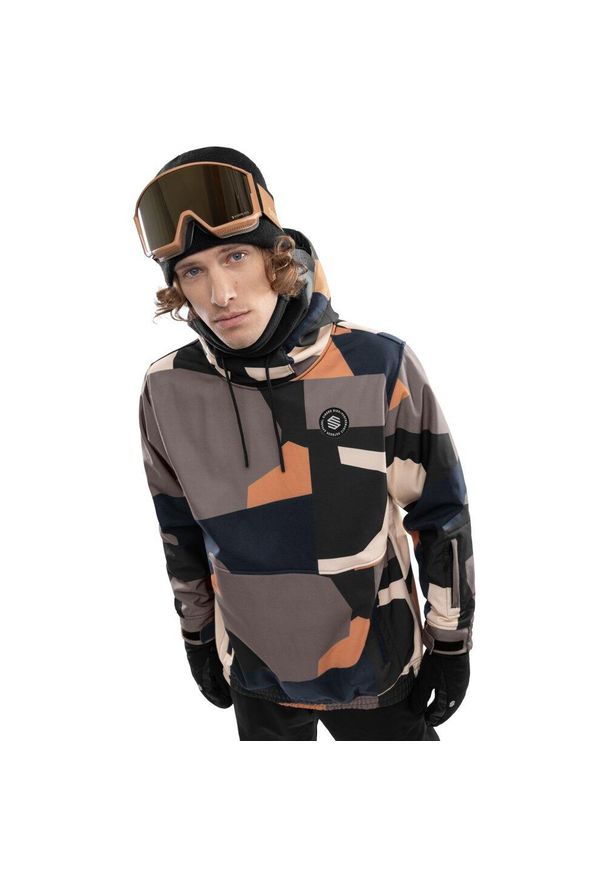 SIROKO - Kurtka snowboardowa męska W1 Sandboard. Kolor: wielokolorowy, brązowy, czarny. Materiał: softshell, materiał. Sezon: zima. Sport: snowboard