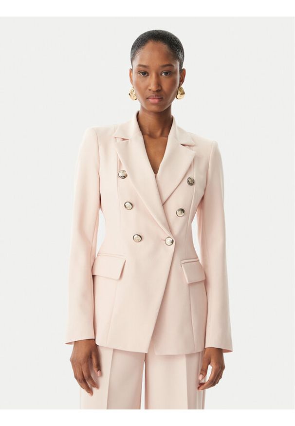 Maryley Marynarka 26EB139/43PY Różowy jasny Regular Fit. Kolor: różowy. Materiał: syntetyk