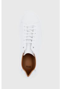 BOSS - Boss Buty skórzane kolor biały. Nosek buta: okrągły. Zapięcie: sznurówki. Kolor: biały. Materiał: skóra