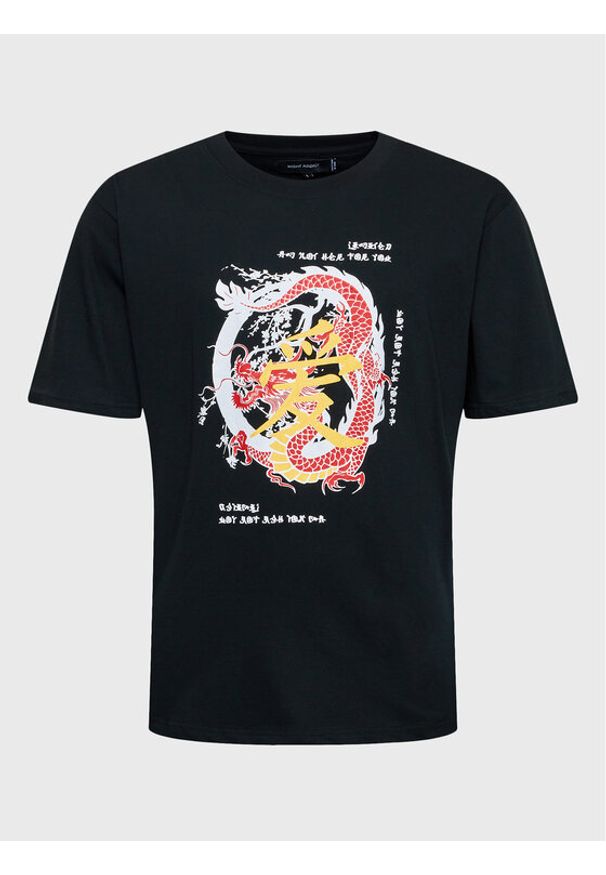Night Addict T-Shirt MTS-NA149RIKUB Czarny Relaxed Fit. Kolor: czarny. Materiał: bawełna